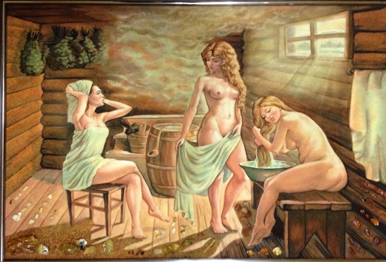 голые подруги в деревенской бане